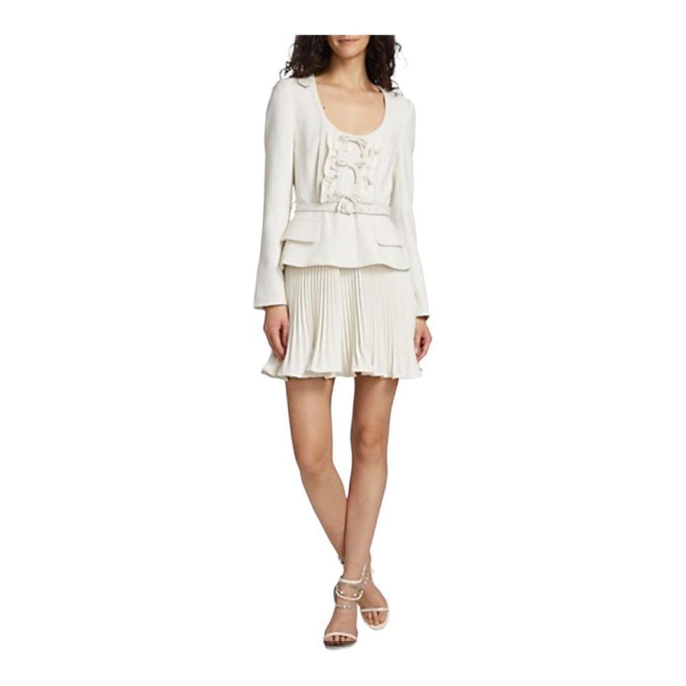 Self-Portrait Ivory Crepe Minidress Size 6 ** no belt